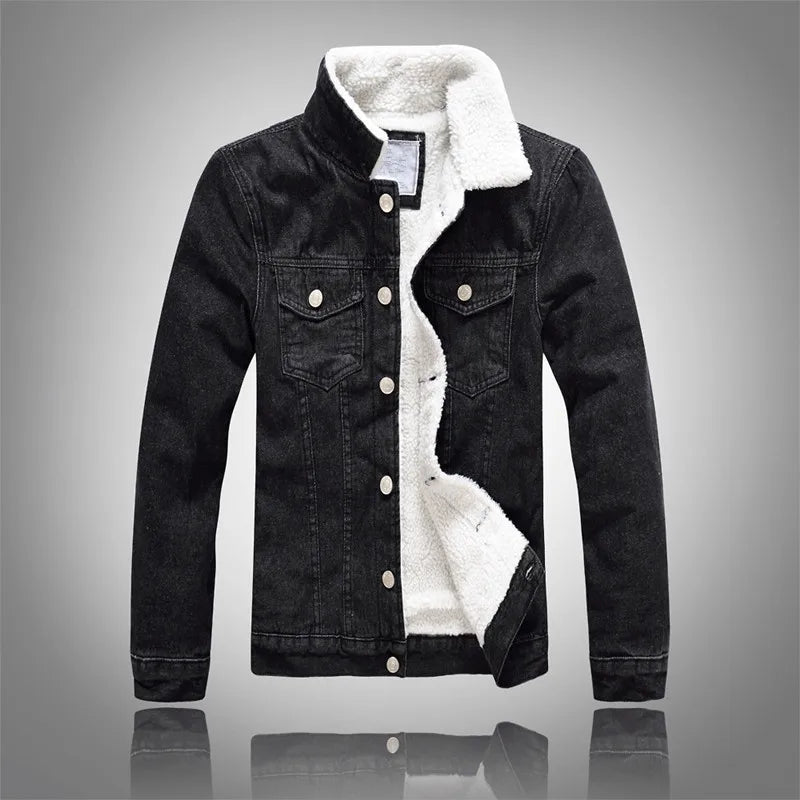 Bomber Wool-Lined Denim Jacket