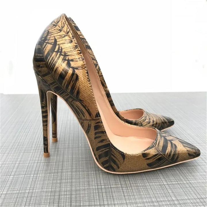Gold Patent Women's Stiletto High Heels Pumps