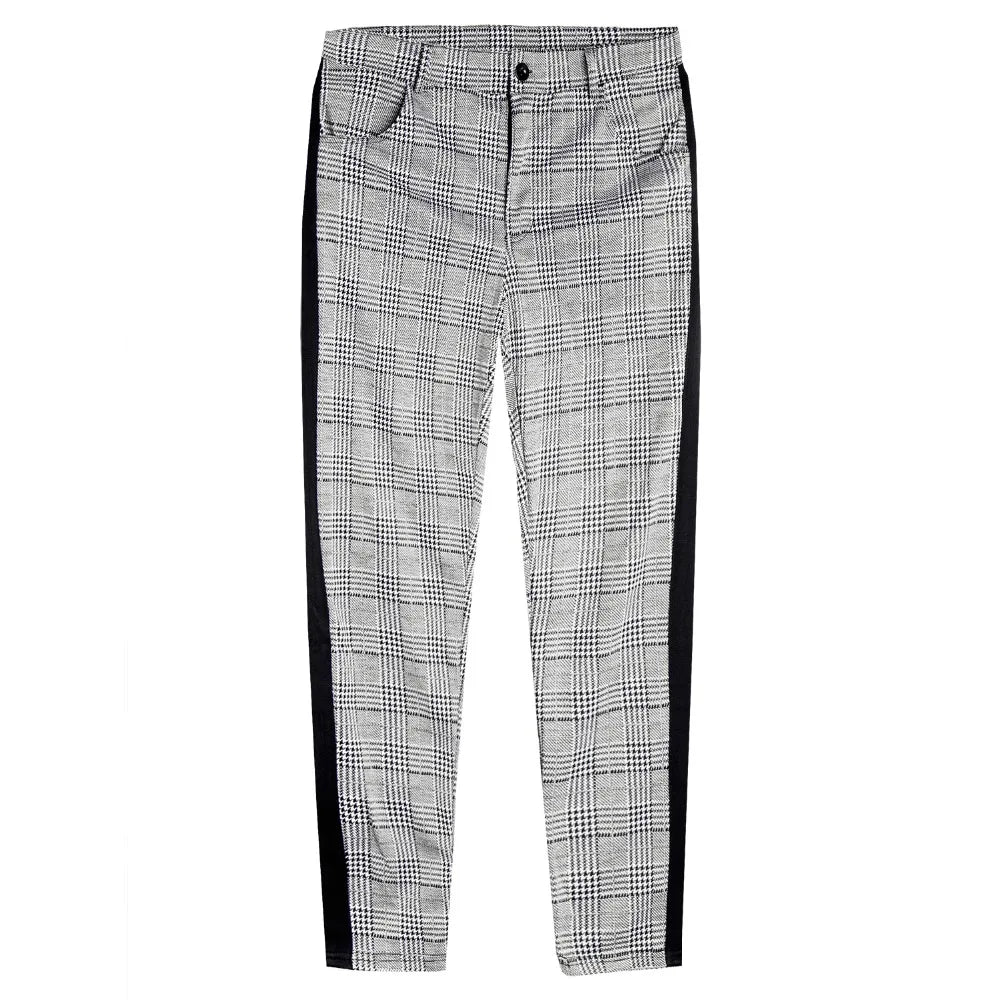 Trendy Plaid Stripe Jogger Pants