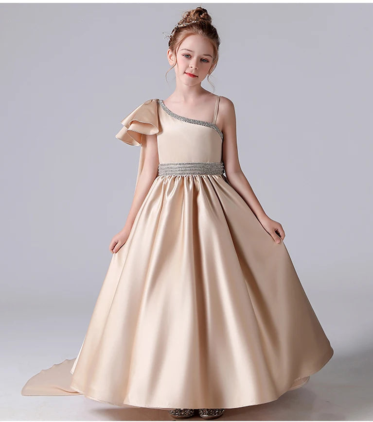 Exquisite One-Shoulder Girl's Ball Gown