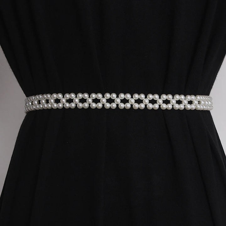 Stunning Pearl Knitted Waist Belt