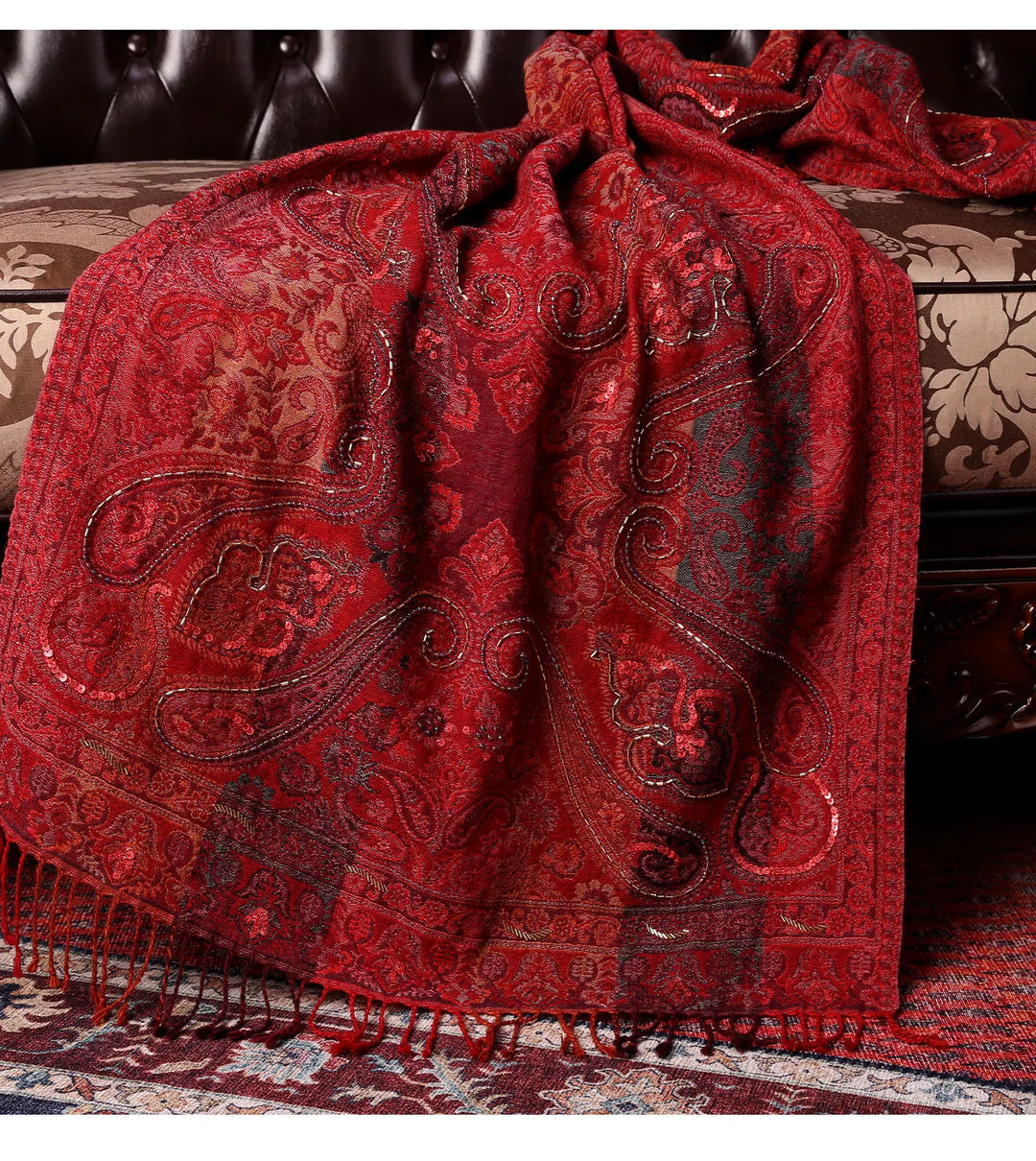 High-end Beading Wool Shawl