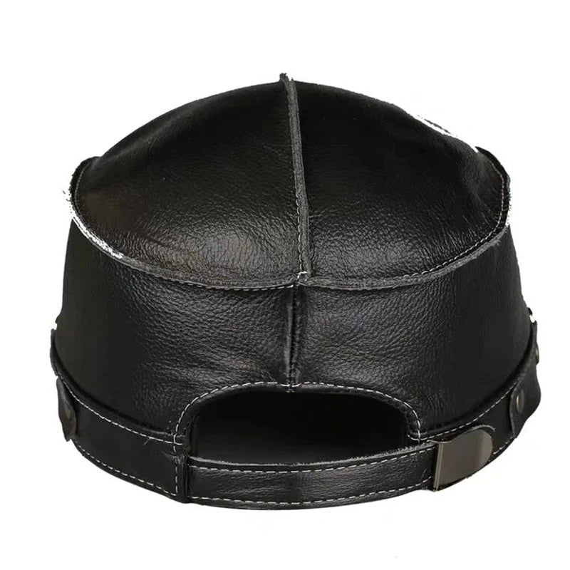 Fashionable Real Leather Baseball Cap