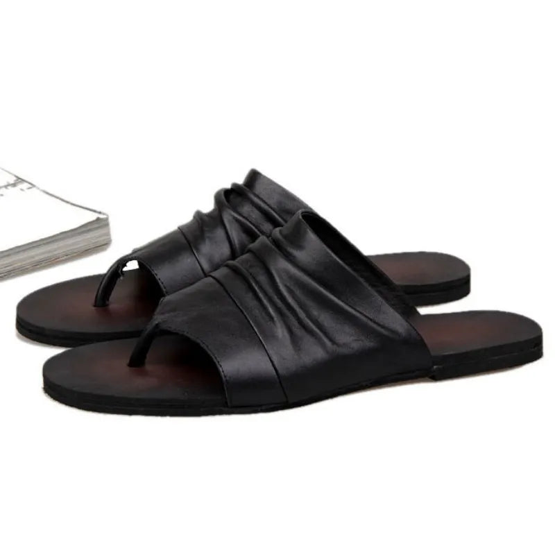 Classic Genuine Leather Slip-On Sandals