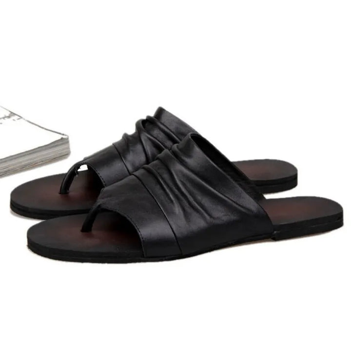 Classic Genuine Leather Slip-On Sandals