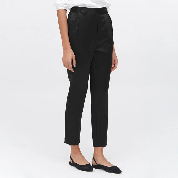 Stylish Silk Pipe Cropped Pants