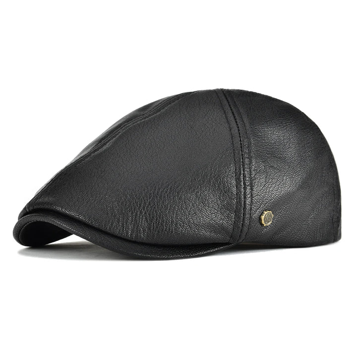 Smart Genuine Leather Flat Cap