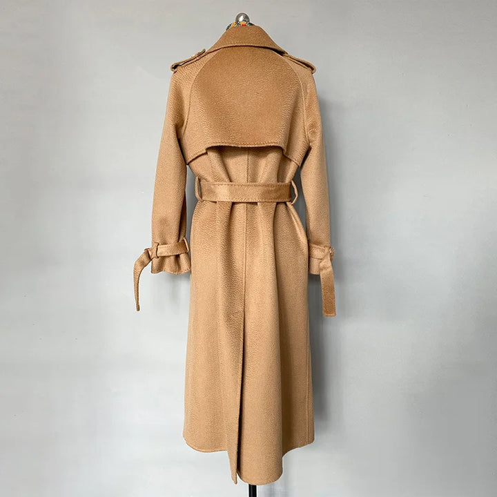 Long Belted Women's Wool Coat
