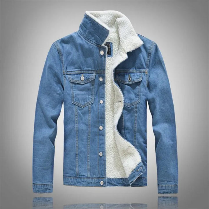 Bomber Wool-Lined Denim Jacket
