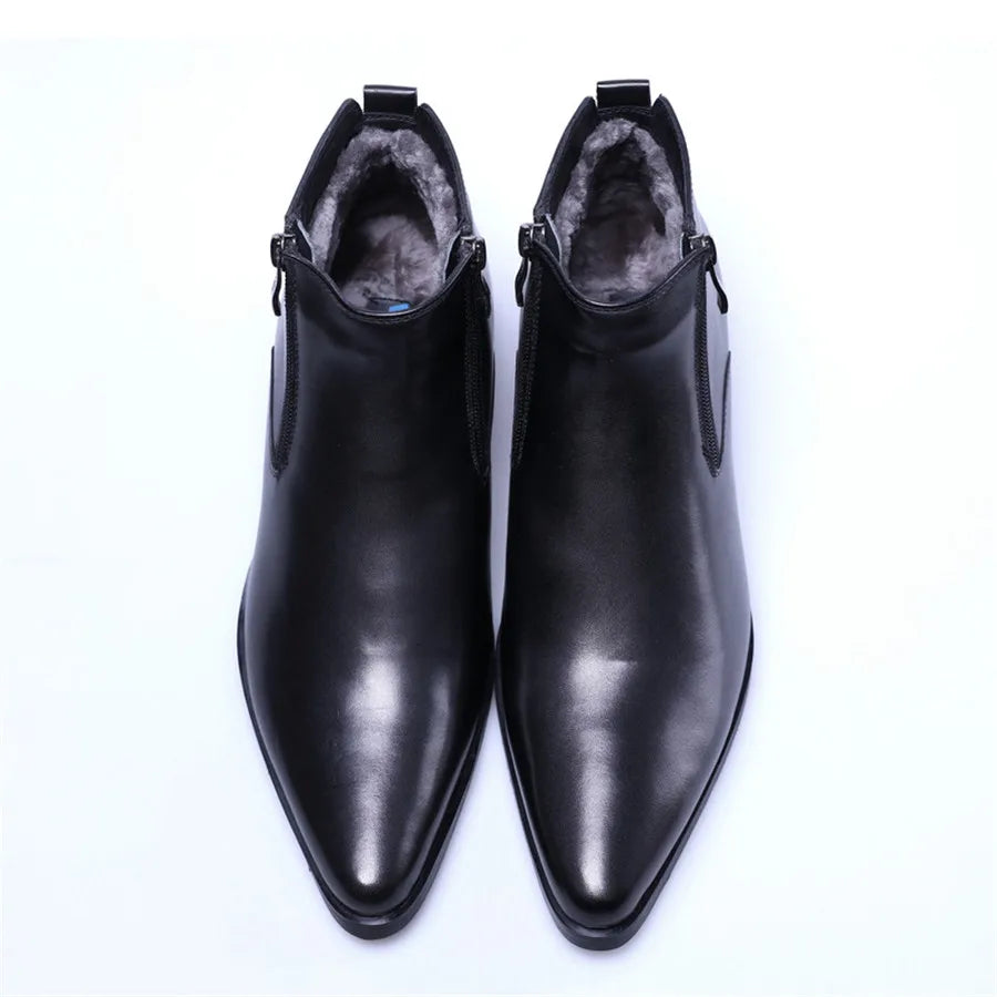 Comfortable Pointed-toe Real Leather Boots