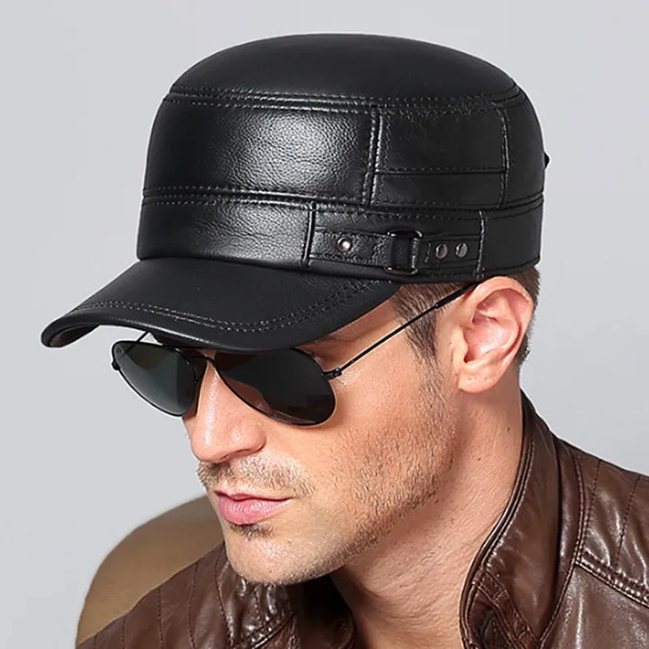 Elegant British Leather Adjustable Cap