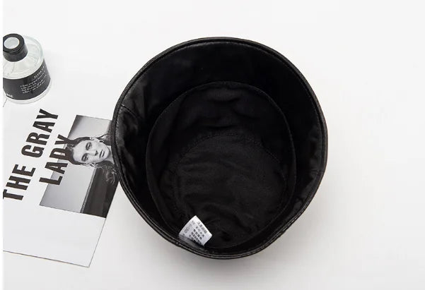 Stylish Leather Bucket Hat