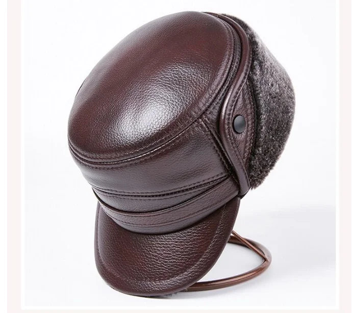 Stylish Warm Leather Baseball Cap