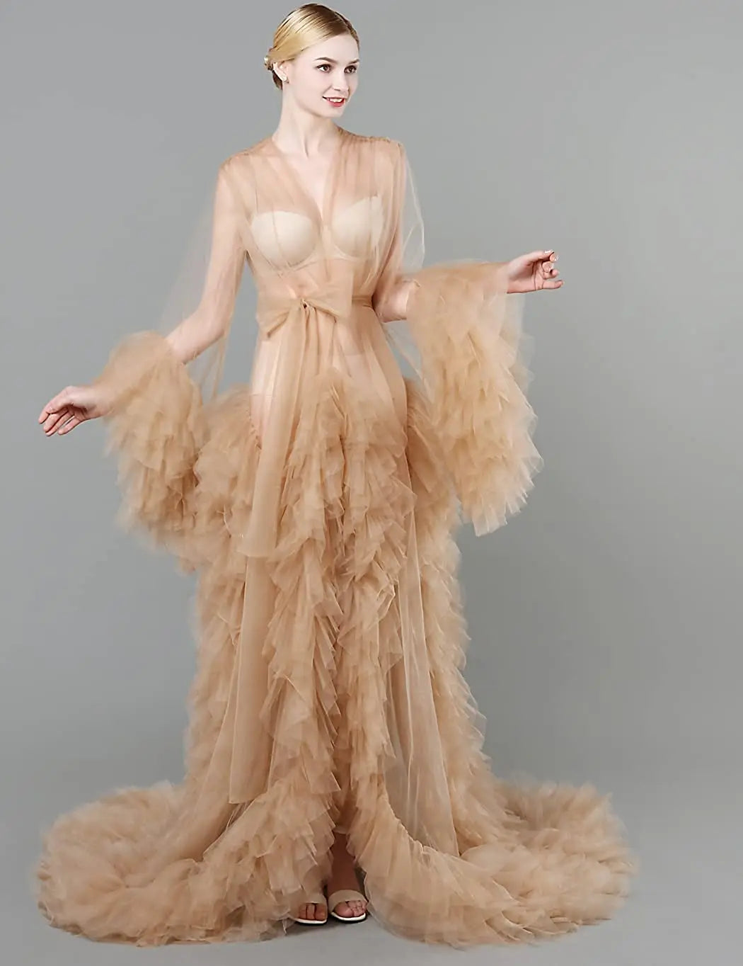 Exquisite Fluffy Tulle Maternity Dress