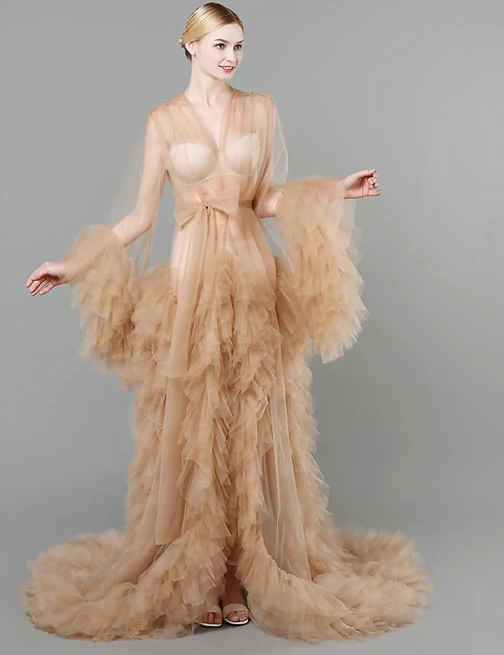 Exquisite Fluffy Tulle Maternity Dress