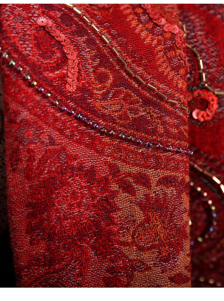 High-end Beading Wool Shawl