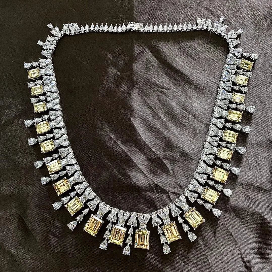 Luxury Emerald Cut Pendant Necklace