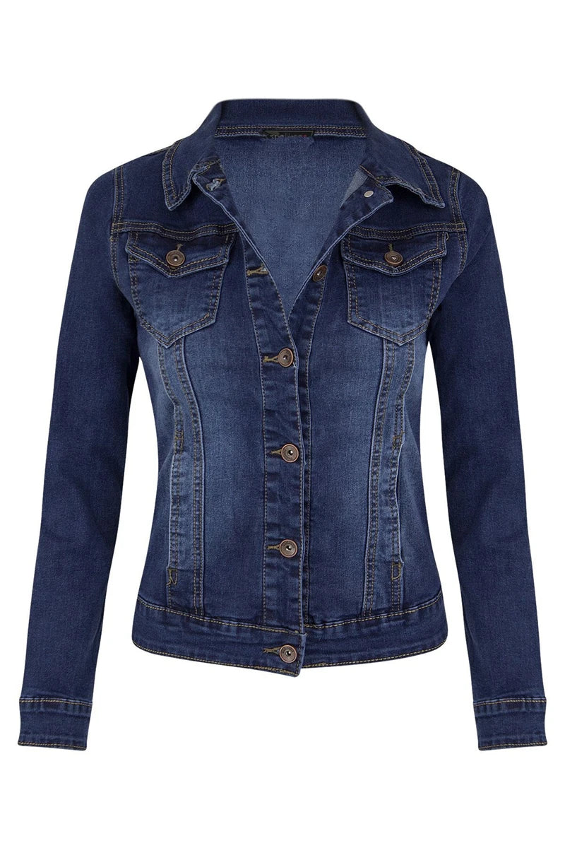 Timeless Stretch Denim Jean Jacket