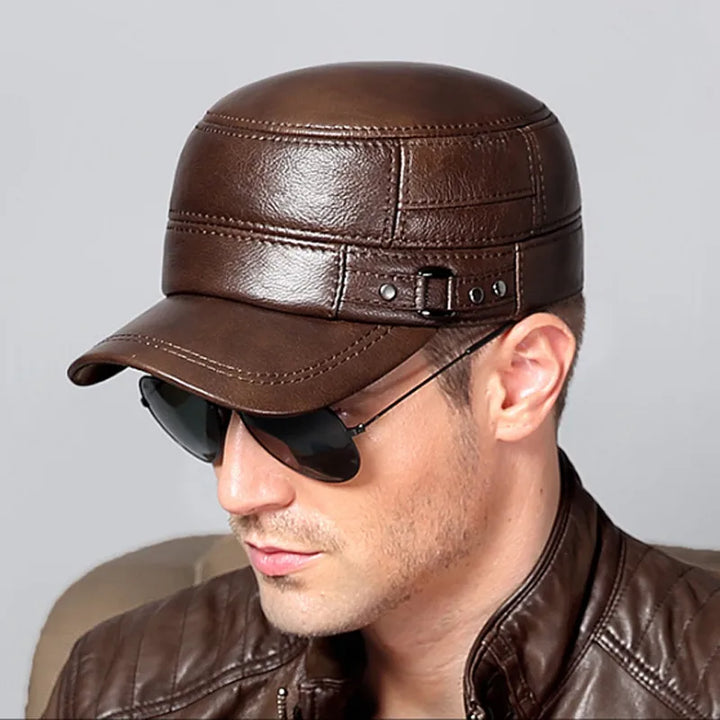 Elegant British Leather Adjustable Cap
