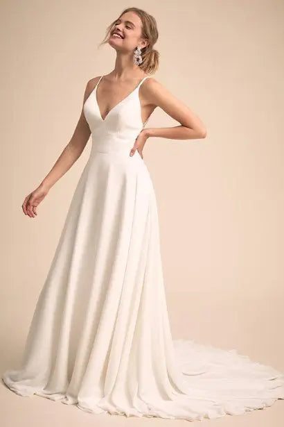Charming V-neckline Wedding Dress