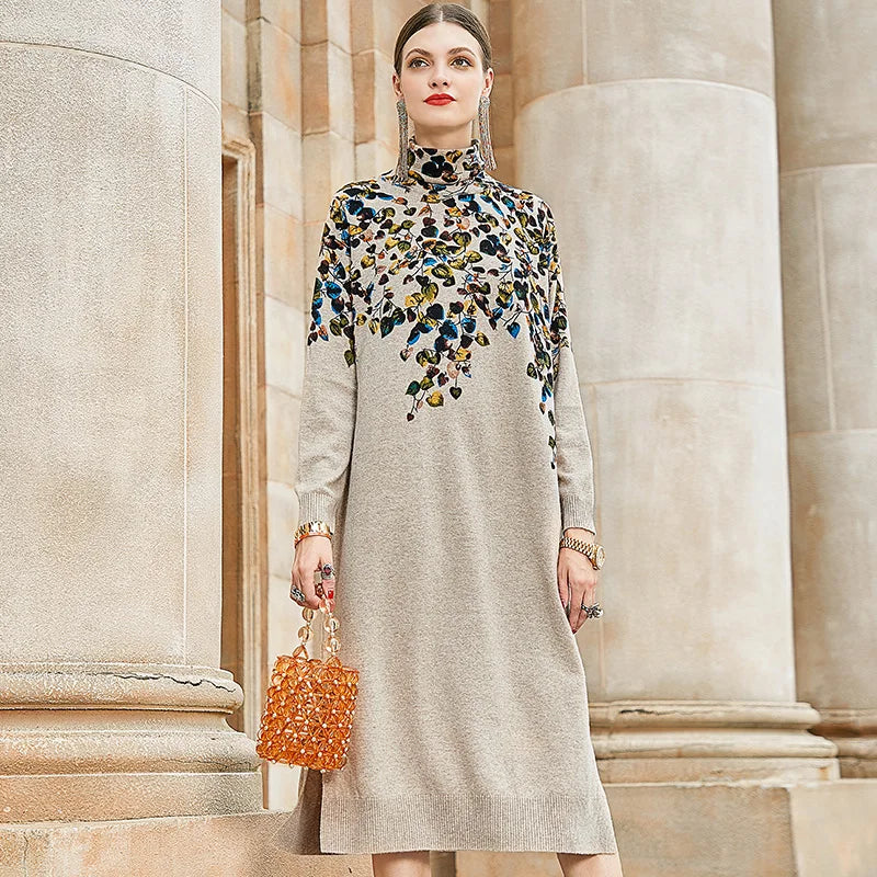 Elegant High Collar Formal Dress