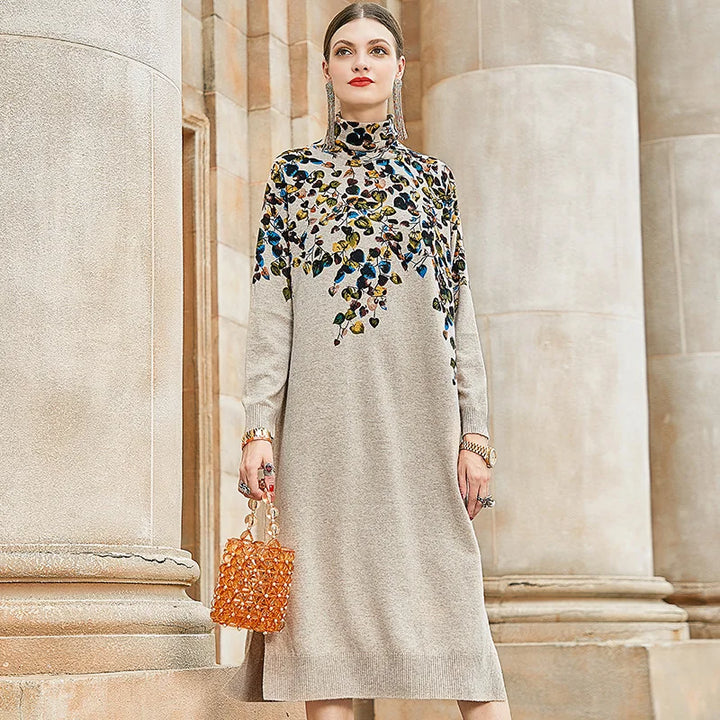 Elegant High Collar Formal Dress