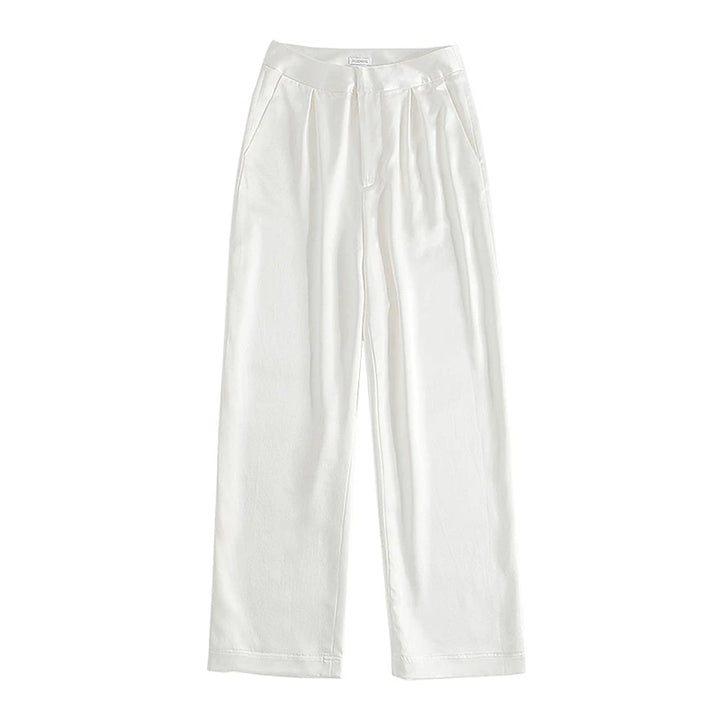 Fashionable Straight Waist Silk Pants