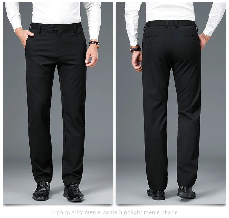 Mid Straight Fashion Elastic Pants