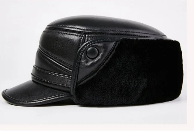 Stylish Warm Leather Baseball Cap