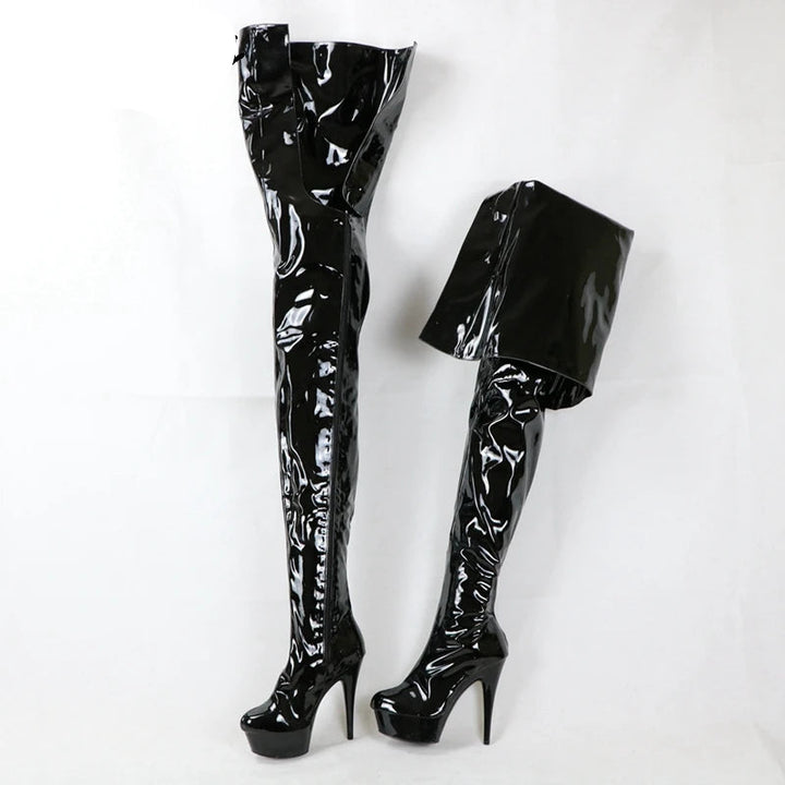 Outside Shaft Zip Knee-High Boots