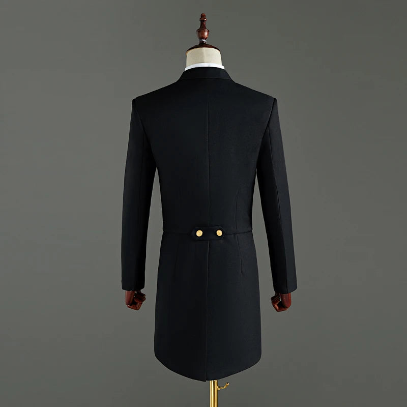 Elegant Embroidery Men's Tailcoat Suit