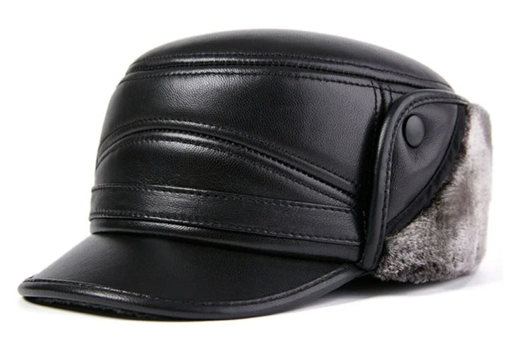 Stylish Warm Leather Baseball Cap