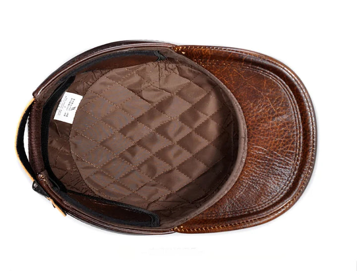 Genuine Leather Snapback Golf Cap