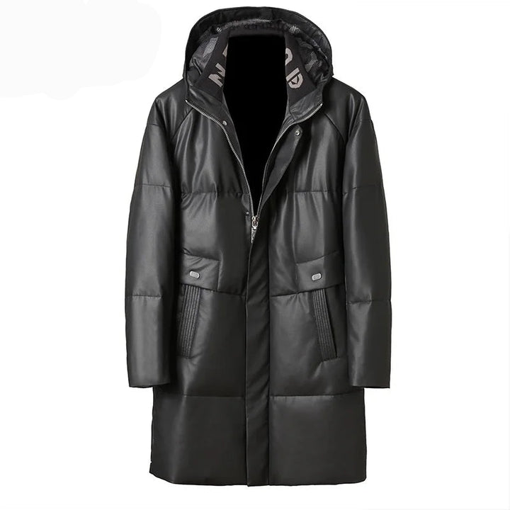 Natural Real Leather Luxury Duck Down Jacket