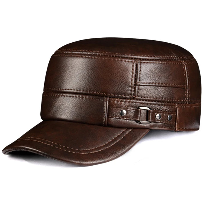 Elegant British Leather Adjustable Cap