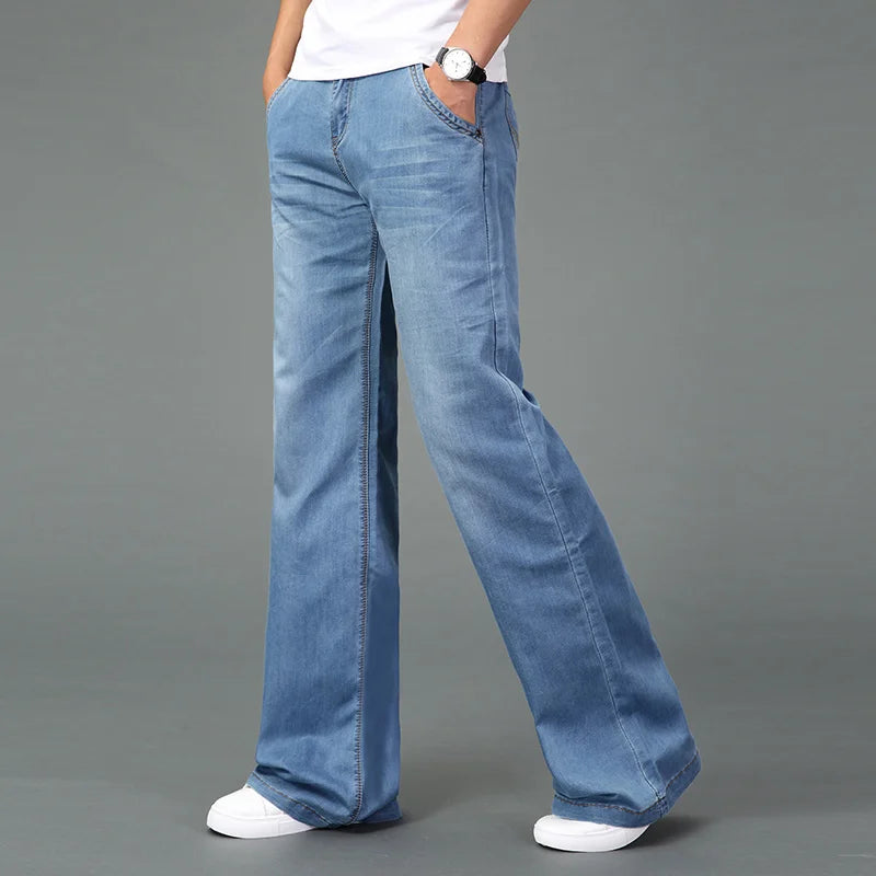 Lightweight Wide-Leg Jeans Pants