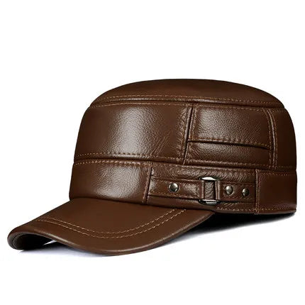 Elegant British Leather Adjustable Cap