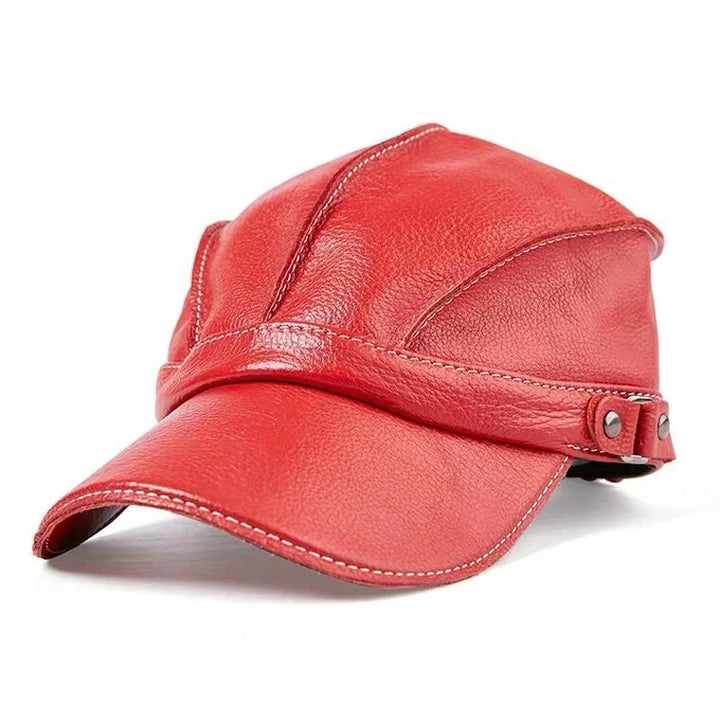 Fashionable Real Leather Baseball Cap