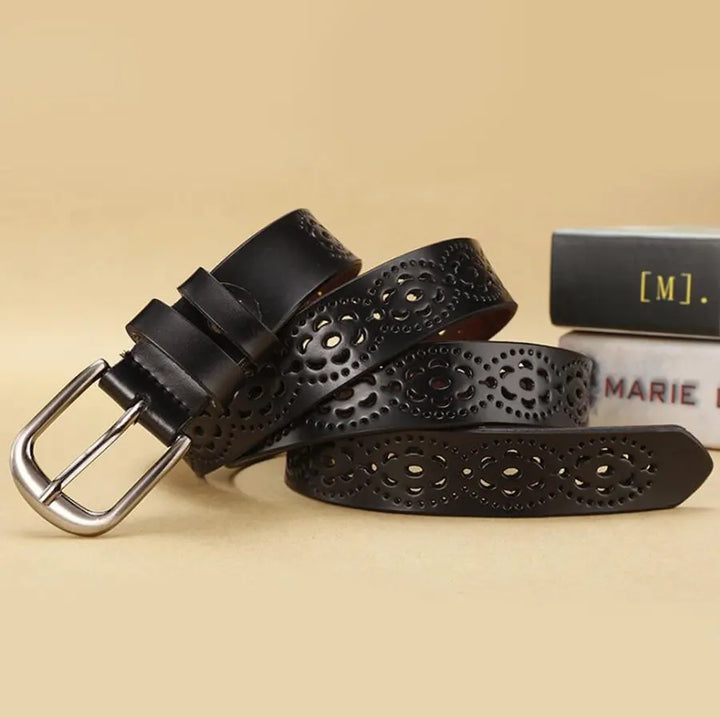 Stylish Hollow Flower Leather Waist Belt