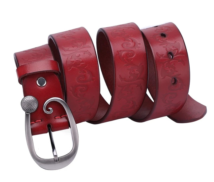 High-Quality Wide Floral Belt