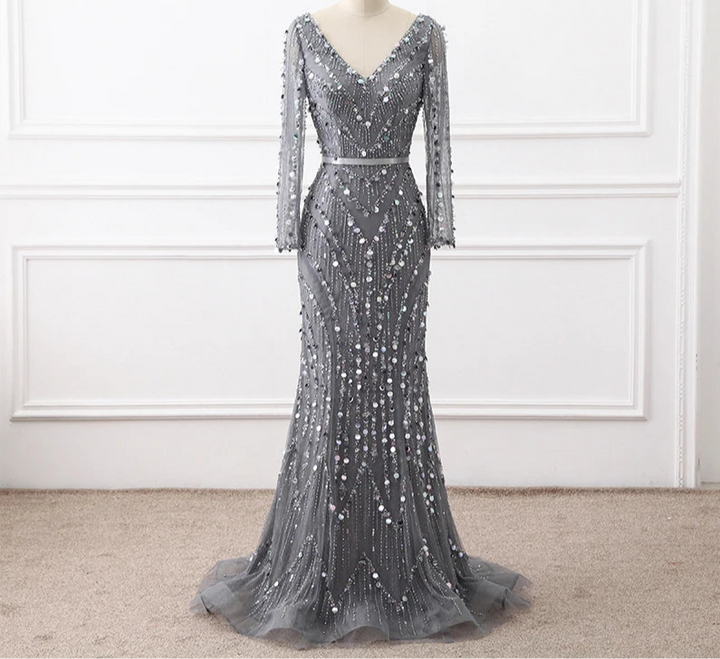 Exquisite Heavy Beading Handmade Evening Dress