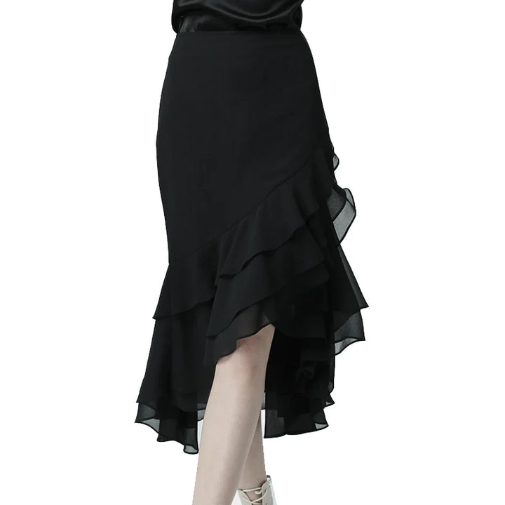 Stylish Black High Waist Tulle Skirt