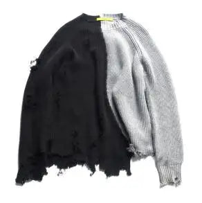 Vintage Ripped Hole Oversized Sweater