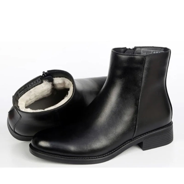 Fur Lining Round Toe Ankle Boots