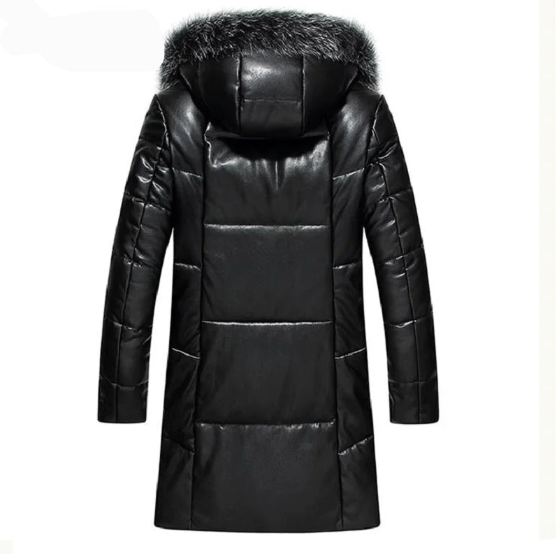 Refined Warm Duck Down Long Hooded Jacket