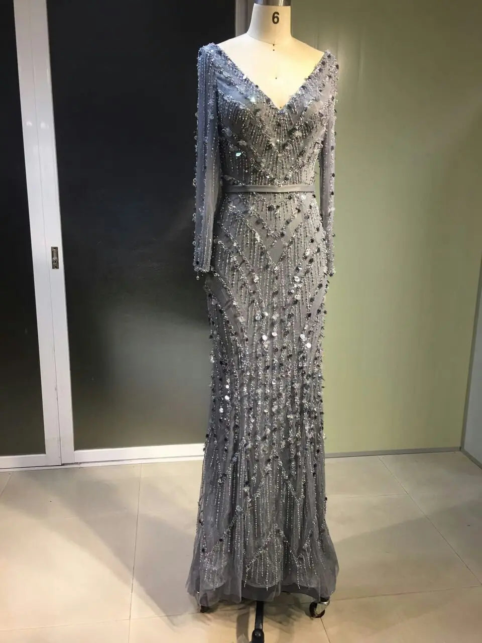 Exquisite Heavy Beading Handmade Evening Dress