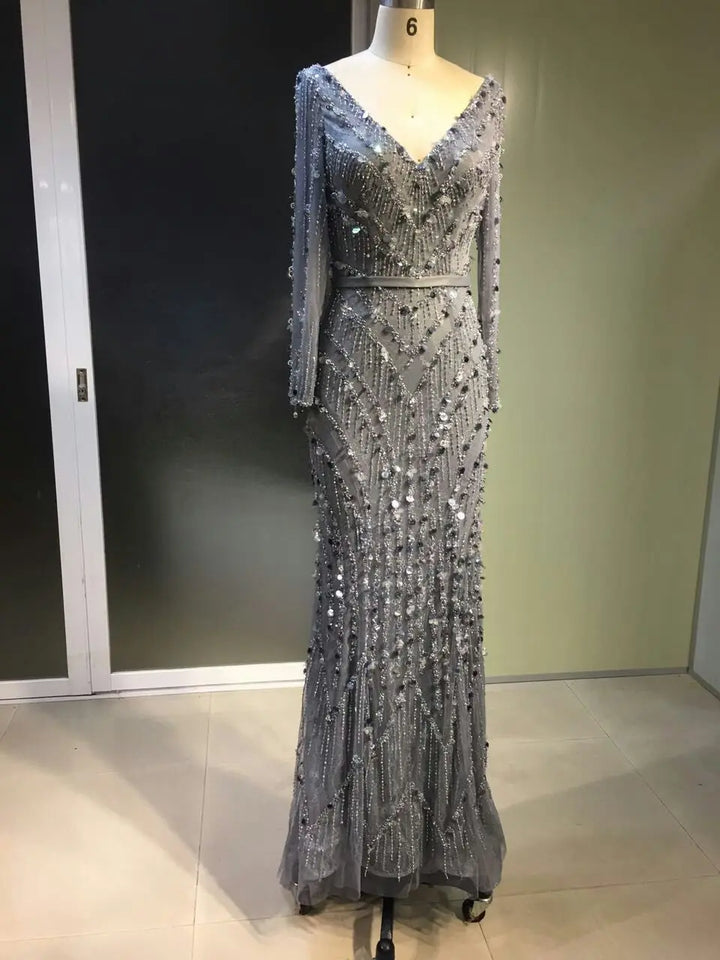 Exquisite Heavy Beading Handmade Evening Dress