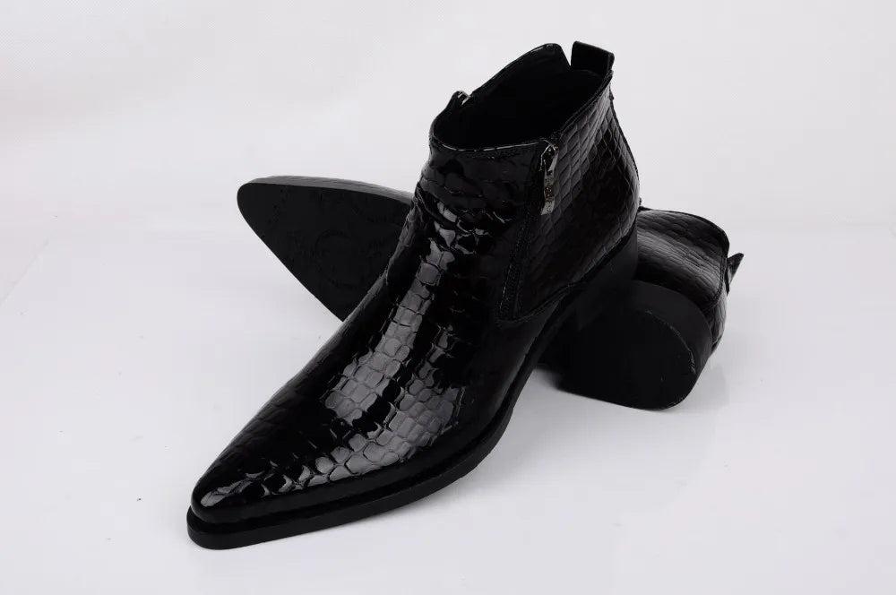 Classic Black Pointed Toe Leather Dress Shoes
