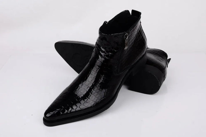 Classic Black Pointed Toe Leather Dress Shoes