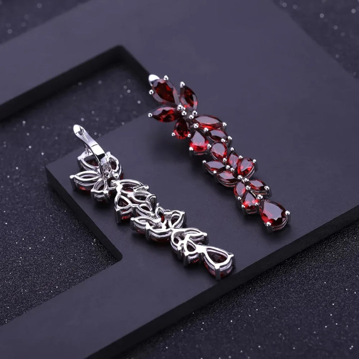 Charming Garnet Drop Earrings